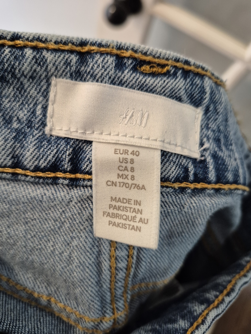 H&M Light Blue High Rise Wide Leg Straight Cut Denim Jeans Size 8 - Picture 8 of 11